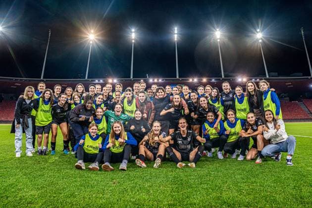 Switzerland UEFA Women s Europa Cup GC Women s Soccer vs BIIK Shymkent Letzigrund Stadium, Zurich GC Women s Soccer team after winning the match Copyright: xPriscilaxBütlerx