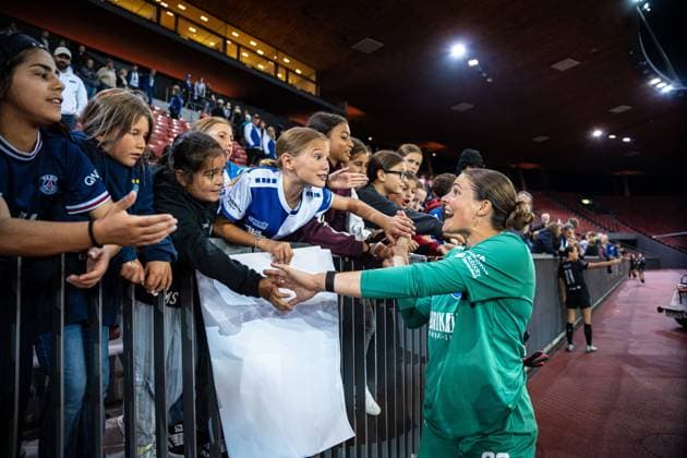 Switzerland UEFA Women s Europa Cup GC Women s Soccer vs BIIK Shymkent Letzigrund Stadium, Zurich GC Women s Soccer players with fans Copyright: xPriscilaxBütlerx
