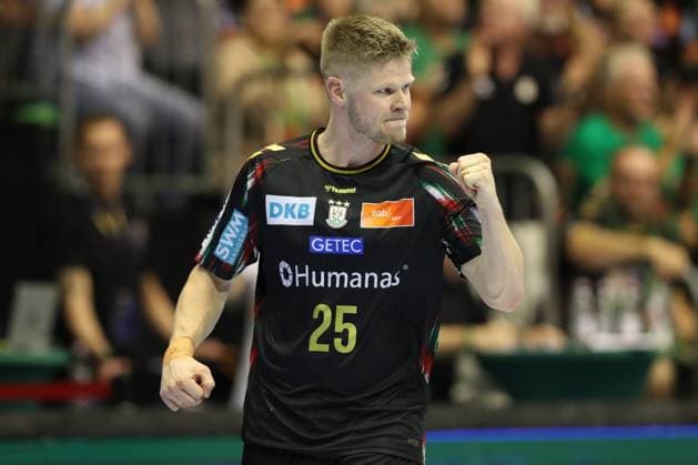 10 09 2025, xtgx, Handball, EHF Champions League, SC Magdeburg Paris Saint Germain v l Sebastian Barthold Magdebug, 25 Jubel, Torjubel, jubelt ueber das Tor, celebrate the goal, celebration Magdeubrg