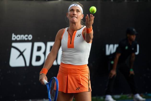 WTA, Tennis Damen 250 SP OPEN SaO PAULO, SP - 10.09.2025: WTA 250 SP OPEN - Marking the return of the professional women& 39;s tennis circuit to the capital of Sao Paulo after 25 years, the SP Open, WTA 250 of Sao Paulo, takes place from September 6 to 14 at Parque Villa Lobos. In the photo, Hungarian Timea Babos, partnered by Brazilian Luisa Stefani, in a match against the pair of British Alicia Barnette and French Elixane Lechemia on the afternoon of this Wednesday (10). (Photo: Rodilei Morais Fotoarena) x2804333x  RodileixMorais