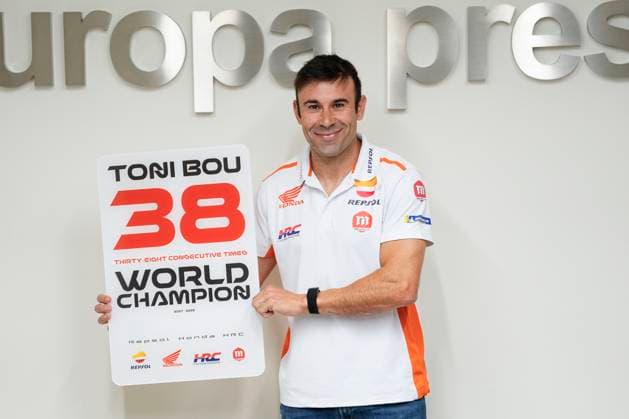 September 10, 2025, Madrid, Madrid, Spain: Toni Bou attends an interview for Europa Press after being crowned the world champion of X-Trial for the 38th consecutive time at Europa Press headquarters on September 10, 2025, in Madrid, Spain. Madrid Spain - ZUMArvie 20250910_zaa_a181_015 Copyright: xOscarxJ.xBarrosox