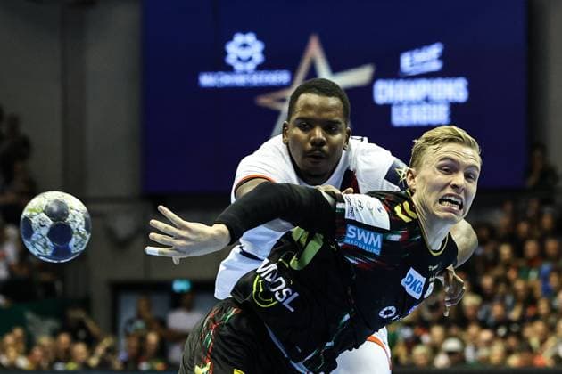 Gisli Kristjansson SC Magdeburg,10 Handball Machineseeker Champions League Season 2025 2026 SC Magdeburg vs Paris Saint Germain at the GETEC Arena in Magdeburg Action,Handball,Germany,10 09 2025