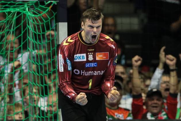 Goalkeeper Sergey Hernandez Ferrer SC Magdeburg,1 Handball Machineseeker Champions League Season 2025 2026 SC Magdeburg vs Paris Saint Germain at the GETEC Arena in Magdeburg single picture,action,handball,Germany,10 09 2025