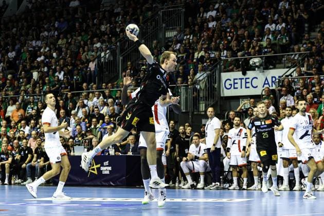 Felix Claar SC Magdeburg,7 Handball Machineseeker Champions League Season 2025 2026 SC Magdeburg vs Paris Saint Germain at the GETEC Arena in Magdeburg Action,Handball,Germany,10 09 2025