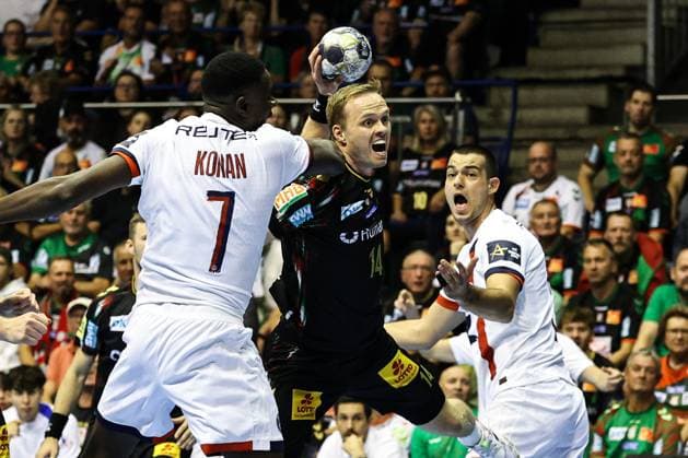 Omar Ingi Magnusson SC Magdeburg,14 Handball Machineseeker Champions League Season 2025 2026 SC Magdeburg vs Paris Saint Germain at the GETEC Arena in Magdeburg Action,Handball,Germany,10 09 2025