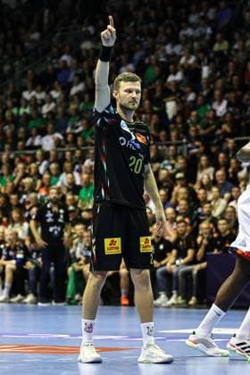 Philipp Weber SC Magdeburg,20 Handball Machineseeker Champions League Season 2025 2026 SC Magdeburg vs Paris Saint Germain at the GETEC Arena in Magdeburg Freisteller,Action,Handball,Germany,10 09 2025