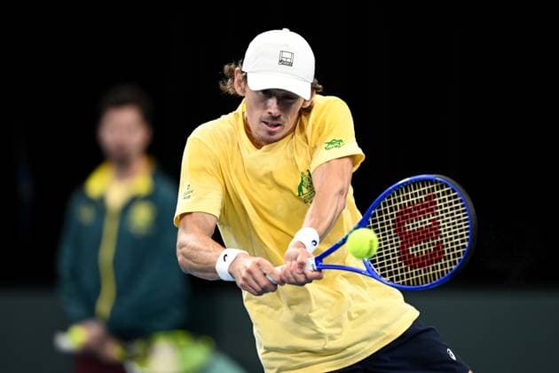 DAVIS CUP PHOTO OPS, Alex de Minaur of Australia during a Davis Cup practice hit at Ken Rosewall Arena in Sydney, Thursday, September 11, 2025. ( NO ARCHIVING, EDITORIAL USE ONLY SYDNEY NEW SOUTH WALES AUSTRALIA  Copyright: xDANxHIMBRECHTSx 20250911128708380185