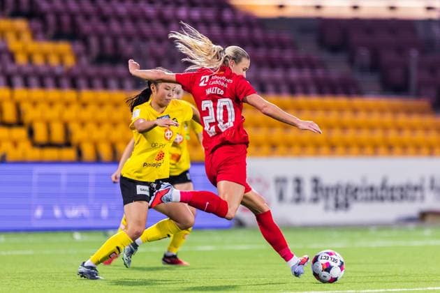 FC Nordsjaelland v KuPS, UEFA Women™s Europa Cup, Farum, Denmark Farum, Denmark. 10th, September 2025. Anna Walter (20) of FC Nordsjaelland scores for 2-1 during the UEFA Women™s Europa Cup qualification match between FC Nordsjaelland and KuPS at Right to Dream Park in Farum. Denmark, Farum  Copyright: xGonzalesxPhoto DejanxObretkovicx