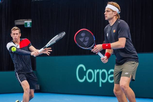 Tennis, Davis Cup, Team Belgium, Training and press conference