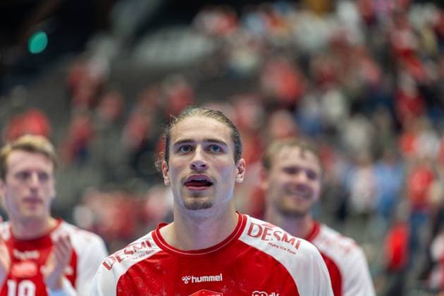 Aalborg Handball v One Veszprem HC, EHF Champions League Handball, Aalborg, Denmark Aalborg, Denmark. 10th, September 2025. Juri Knorr of Aalborg Handball seen after the EHF Champions League match between Aalborg Handball and One Veszprem HC at Sparekassen Danmark Arena in Aalborg. Denmark, Aalborg  Copyright: xGonzalesxPhoto MadsxAndersenx