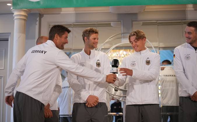 2025 Davis Cup Qualifiers 2nd Round Japan v Germany Japan Team Shintaro Mochizuki JPN , Yoshihito Nishioka JPN , Yosuke Watanuki JPN , Rei Sakamoto JPN, Takeru Yuzuki JPN , Captain Go Soeda JPN German Team Yannick Hanfmann GER , Jan Lennard Struff GER Kevin Krawietz GER , Justin Engel GER , Tim Puetz GER Captain Michael Kohlman GER 2025 Davis Cup Qualifiers 2nd Round