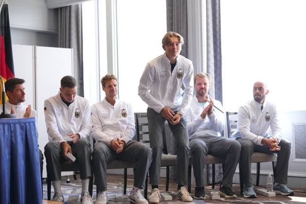 2025 Davis Cup Qualifiers 2nd Round Japan v Germany Japan Team Shintaro Mochizuki JPN , Yoshihito Nishioka JPN , Yosuke Watanuki JPN , Rei Sakamoto JPN, Takeru Yuzuki JPN , Captain Go Soeda JPN German Team Yannick Hanfmann GER , Jan Lennard Struff GER Kevin Krawietz GER , Justin Engel GER , Tim Puetz GER Captain Michael Kohlman GER