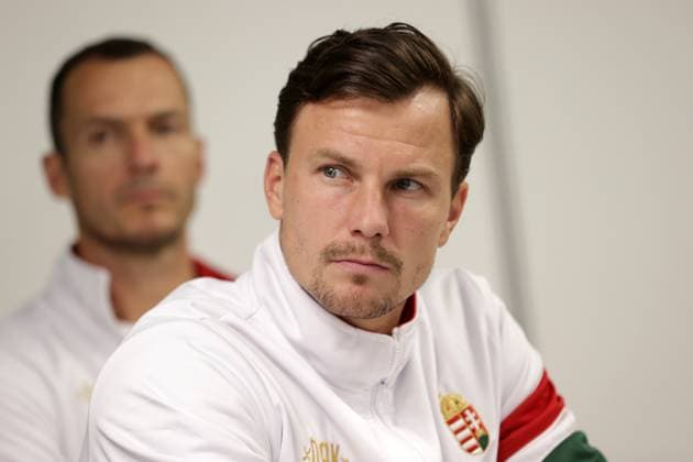 TENNIS - Davis Cup, HUN vs AUT DEBRECEN,HUNGARY,11.SEP.25 - TENNIS - ITF Davis Cup, qualification round 2, Hungary vs Austria, preview, draw and press conference, PK, Pressekonferenz Image shows Marton Fucsovics (HUN).  GEPAxpictures xWalterxLuger