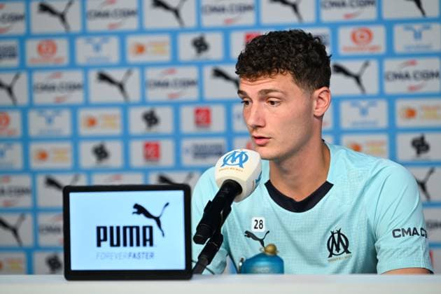 FOOTBALL : Presentation Benjamin Pavard - 11 09 2025 - Marseille Olympique de Marseille s new player, Benjamin Pavard, at his official presentation on Septembre 11, 2025 at the Robert Louis Dreyfus Center. MarseilleFrance  Copyright: xWilliamxCannarellax