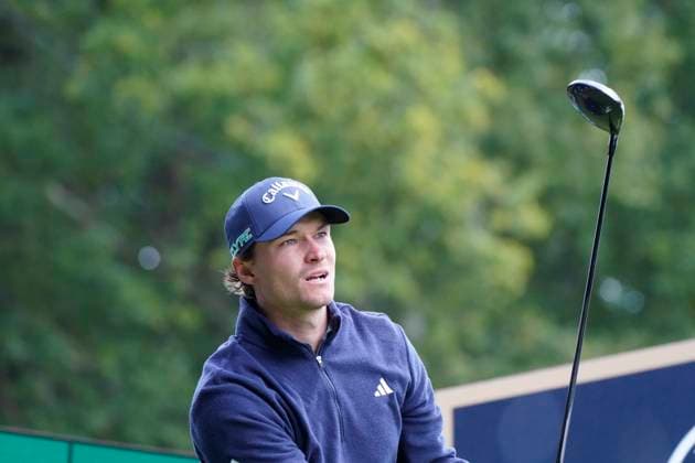 BMW PGA, Golf Herren 2025 Rasmus HoJGAARD HOJGAARD In action on the 1st day at The BMW PGA, Wentworth (West) GC, Virginia Water, Surrey, England. UK 11th September 2025 Copyright: xMarkxNewcombex