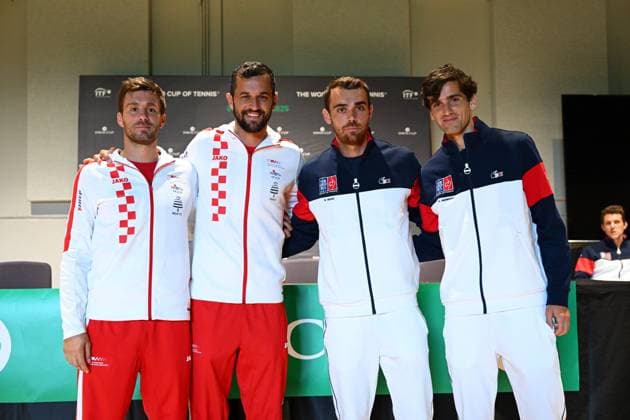 Tennis Davis Cup, Croatia - France, draw of the matches