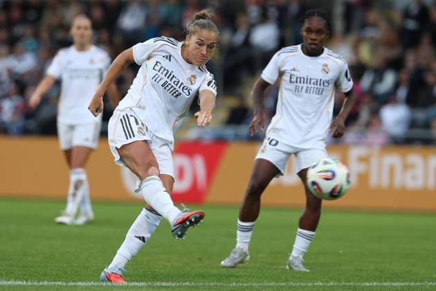 2025 09 10 xJFx Football UEFA Women Champions League Qualification Eintracht Frankfurt Real Madrid v l , Filippa Angeldahl Real Madrid scores the goal to 0 1 DFL DFB REGULATIONS PROHIBIT ANY USE OF PHOTOGRAPHS as IMAGE SEQUENCES and or QUASI VIDEO Copyright: JoaquimxFerreira