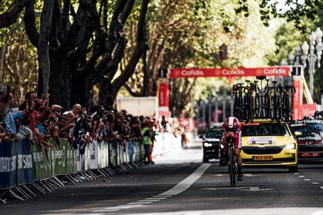 2025 Vuelta Ciclista a Espana Stage 18 Picture by Zac Williams SWpix.com - 11 09 2025 - Cycling - 2025 Vuelta Ciclista a Espana Stage 18 ITT, Valladolid to Valladollid, Spain - Jonas Vingegaard, Visma Lease a Bike. Copyright: x xSWpix.comx(t axPhotographyxHubxLtd)xZacxWilliams SWpix.comx SWP-2645