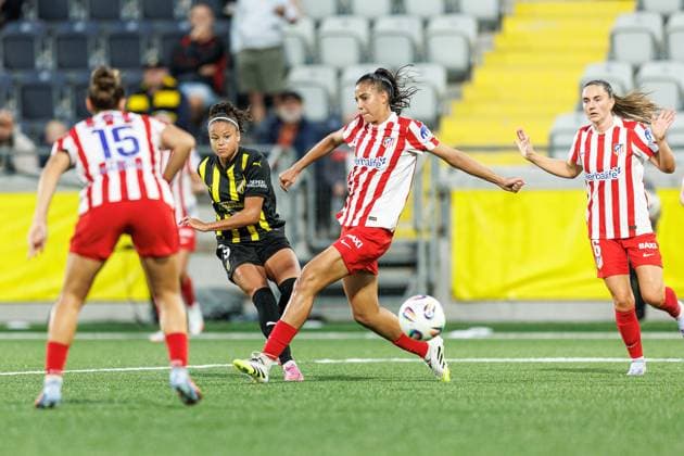 250911 Felicia Schröder of Häcken during the UEFA Women™s Champions League play off football match between Häcken and Atletico Madrid on September 11, 2025 in Göteborg Photo Michael Erichsen BILDBYRAN COP 89 MI0874 fotboll football soccer fotball uefa womens champions league häcken atletico madrid dam bbeng play offsbbauto  Copyright: MICHAELxERICHSEN BB250911MI028