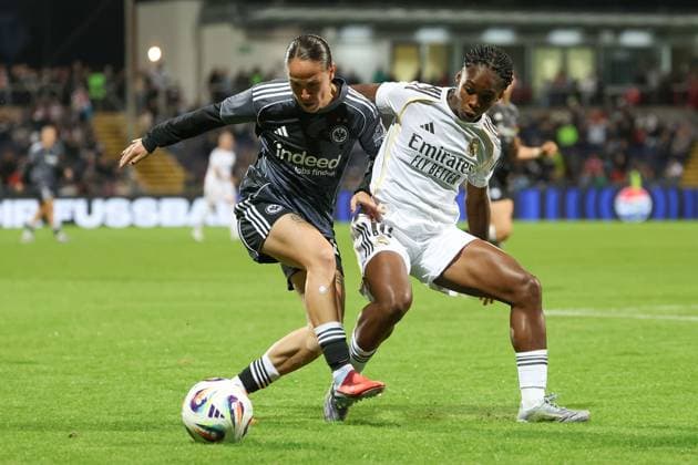 2025 09 10 xJFx Football UEFA Women Champions League Qualification Eintracht Frankfurt Real Madrid v l , GÃ raldine Reuteler Eintracht Frankfurt , Linda Caicedo Real Madrid Zweikampf, Action, Aktion, Battles for the Ball DFL DFB REGULATIONS PROHIBIT ANY USE OF PHOTOGRAPHS as IMAGE SEQUENCES and or QUASI VIDEO Copyright: JoaquimxFerreira