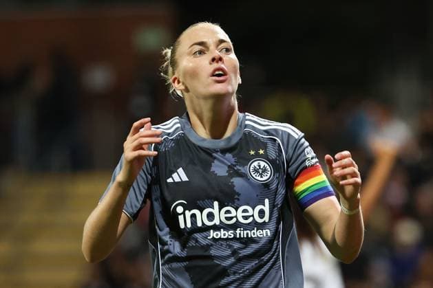 2025 09 10 xJFx Soccer UEFA Women Champions League Qualification Eintracht Frankfurt Real Madrid v l , Laura Freigang Eintracht Frankfurt enttaeuscht, enttaeuscht schauend, dissapointed, traurig, frustiert, frust, gefrustet DFL DFB REGULATIONS PROHIBIT ANY USE OF PHOTOGRAPHS as IMAGE SEQUENCES and or QUASI VIDEO Copyright: JoaquimxFerreira