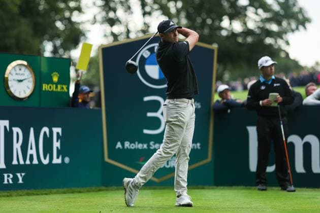 11th September 2025; Wentworth Club, London, England; The BMW PGA, Golf Herren Championship Round 1; Ludvig Aberg& x2003;of Sweden tees off from the 3rd tee  HenningxvonxJagow