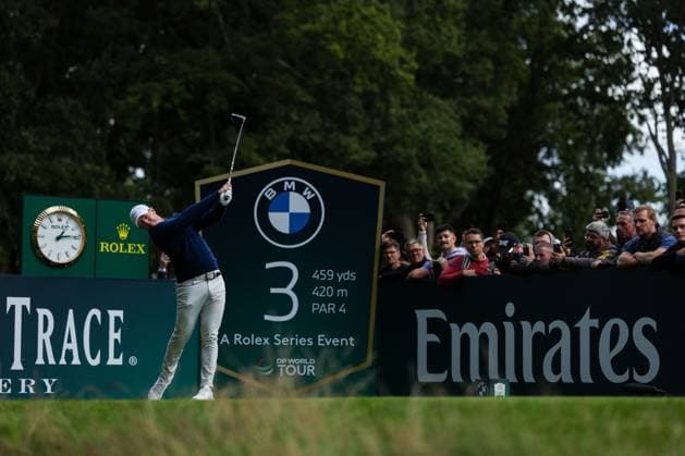 11th September 2025; Wentworth Club, London, England; The BMW PGA, Golf Herren Championship Round 1; Rory McIlroy of Northern Ireland tees off from the 3rd tee  HenningxvonxJagow