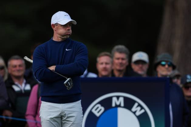 11th September 2025; Wentworth Club, London, England; The BMW PGA, Golf Herren Championship Round 1; Rory McIlroy of Northern Ireland looks dejected on the 6th hole  HenningxvonxJagow