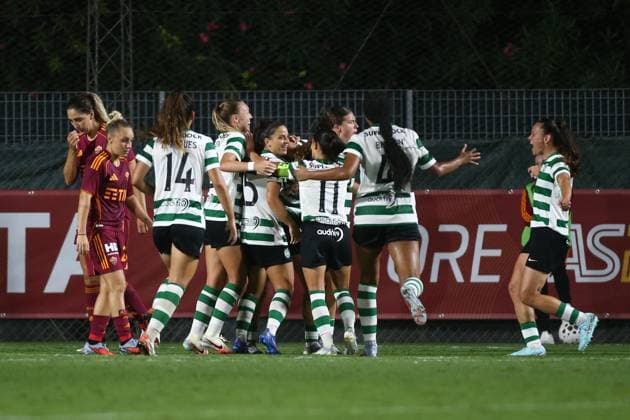 11.09.2025 Roma vs Sporting Lisbona Women s Champions League; Calcio; & xD;Nella foto: Esultanza Sporting& xD;(Foto Gino Mancini)  Copyright: xGinoxMancini IPAxSportx xipa-agency.netx xx IPA_64711480 IPA_Agency_IPA64711480