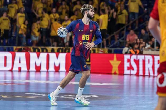 September 11, 2025, Barcelona, Barcelona, SPAIN: Petar Cikusa of FC Barcelona, Barca in action during the EHF Champions League 2025 26 group phase, handball match played between FC Barcelona and GOG at Palau Blaugrana on September 11, 2025 in Barcelona, Spain. Barcelona SPAIN - ZUMAa181 20250911_zaa_a181_064 Copyright: xJavierxBorregox