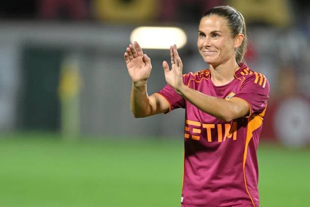 Soccer, Woman champions league 2025-2026 As Roma - Sporting Club de Portugal Emilie Haavi of AS Roma during the third qualifying round Woman champions league match between As Roma - Sporting Club de Portugal at Tre Fontane stadium in Rome, Italy, September 11st, 2025. Imago Images Emmefoto Copyright: xImagoxImages Emmefotox