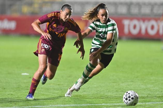 Soccer, Woman champions league 2025-2026 As Roma - Sporting Club de Portugal Alice Corelli of AS Roma, during the third qualifying round Woman champions league match between As Roma - Sporting Club de Portugal at Tre Fontane stadium in Rome, Italy, September 11st, 2025. Imago Images Emmefoto Copyright: xImagoxImages Emmefotox