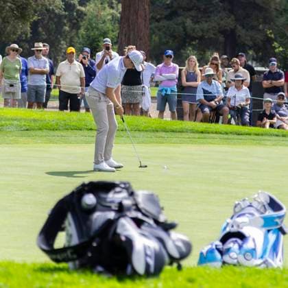 September 11, 2025, Napa, California, United States: NAPA, CA - SEPTEMBER 11: Ben Griffin of the United States sinks a putt on hole 7 during the Procore Championship 2025 - Round One at Silverado Resort on September 11, 2025 in Napa, California. Procore Championship 2025 - Round One  - ZUMAt139 20250911_aaa_t139_119 Copyright: xAlxChang IsixPhotosx