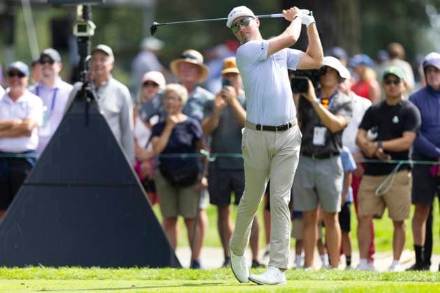 September 11, 2025, Napa, California, United States: NAPA, CA - SEPTEMBER 11: Ben Griffin of the United States tees off on hole 8 during the Procore Championship 2025 - Round One at Silverado Resort on September 11, 2025 in Napa, California. Napa United States - ZUMAt139 20250911_aaa_t139_197 Copyright: xAlxChang IsixPhotosx