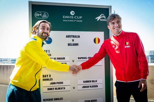 Tennis, Davis Cup, Australia - Belgium, Draw of the matches