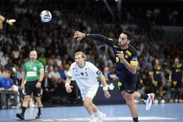 HANDBALL : EHF CHAMPIONS LEAGUE - NANTES v FUCHSE BERLIN - 11 09 2025 Valero RIVERA FOLCH of HBC Nantes during the EHF Champions League, Group Phase, handball match between HBC Nantes and Füchse Berlin on 11 September 2025 at H Arena in Nantes, France - Photo Julien Kammerer PsnewZ NantesFrance  Copyright: xJulienxKammererx