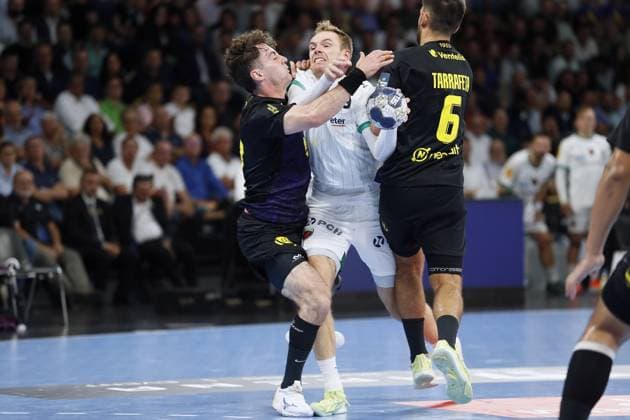 HANDBALL : EHF CHAMPIONS LEAGUE - NANTES v FUCHSE BERLIN - 11 09 2025 Mathias GIDSEL of Füchse Berlin during the EHF Champions League, Group Phase, handball match between HBC Nantes and Füchse Berlin on 11 September 2025 at H Arena in Nantes, France - Photo Julien Kammerer PsnewZ NantesFrance  Copyright: xJulienxKammererx