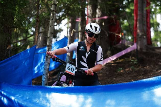 2025 UCI Mountain Bike World Championships Picture by Ed Sykes SWpix.com - 12 09 2025 - Cycling - 2025 UCI Mountain Bike World Championships - Cross-country Olympic - Crans Montana, Valais, Switzerland - Women Junior - Millie Donald (New Zealand) Copyright: x xSWpix.comx(t axPhotographyxHubxLtd)xEdxSykes SWpix.comx SWP-3030-3477