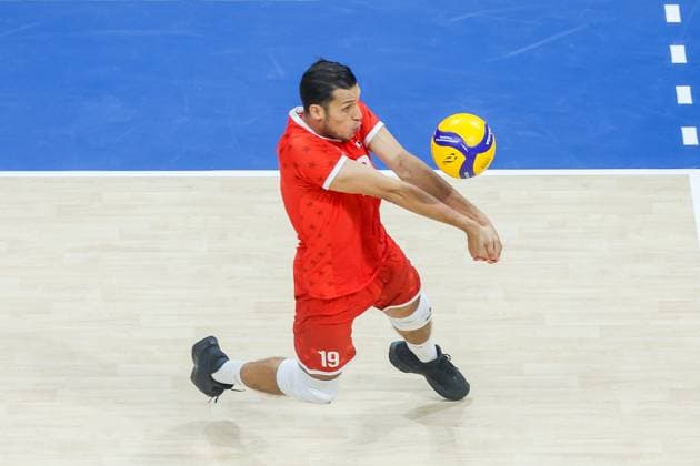 (250912) -- PASAY CITY, Sept. 12, 2025 -- Taieb Korbosli of Tunisia competes during the pool A match between Tunisia and the Philippines at the 2025 FIVB Volleyball Men s World Championship, WM, Weltmeisterschaft in Pasay City, the Philippines, Sept. 12, 2025. ) (SP)THE PHILIPPINES-PASAY CITY-VOLLEYBALL-FIVB MEN S WORLD CHAMPIONSHIP-PHL VS TUN RouellexUmali 