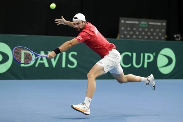 TENNIS - Davis Cup, HUN vs AUT DEBRECEN,HUNGARY,12.SEP.25 - TENNIS - ITF Davis Cup, qualification round 2, Hungary vs Austria. Image shows Jurij Rodionov (AUT).  GEPAxpictures xWalterxLuger