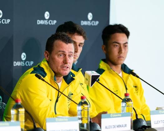 September 12, 2025, Sydney, Nsw, Australia: LLEYTON HEWITT, AustraliaÃ¢â‚¬â ¢s Davis Cup captain, speaks at the official draw ceremony for the tie between Australia and Belgium. Sydney Australia - ZUMAt173 20250912_zsp_t173_014 Copyright: xStephanexThomasx