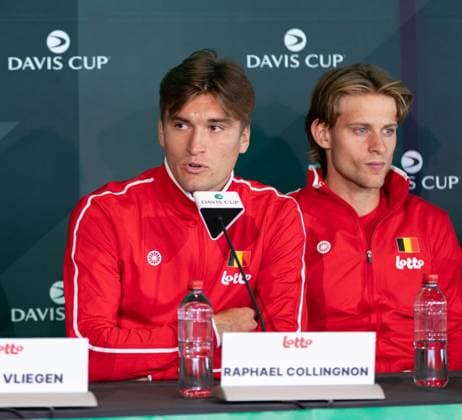 September 12, 2025, Sydney, Nsw, Australia: RAPHAEL COLLINGNON of Belgium speaks at the officiaal draw ceremony for the tie between Australia and Belgium. Sydney Australia - ZUMAt173 20250912_zsp_t173_016 Copyright: xStephanexThomasx