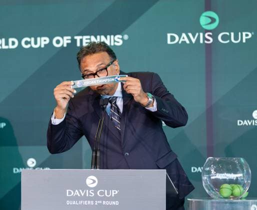 Sport Bilder des Tages September 12, 2025, Sydney, Nsw, Australia: NITIN KANNAMWAR draws a playerÃ¢â‚¬â ¢s name during the official draw ceremony for the Davis Cup tie between Australia and Belgium. Sydney Australia - ZUMAt173 20250912_zsp_t173_017 Copyright: xStephanexThomasx