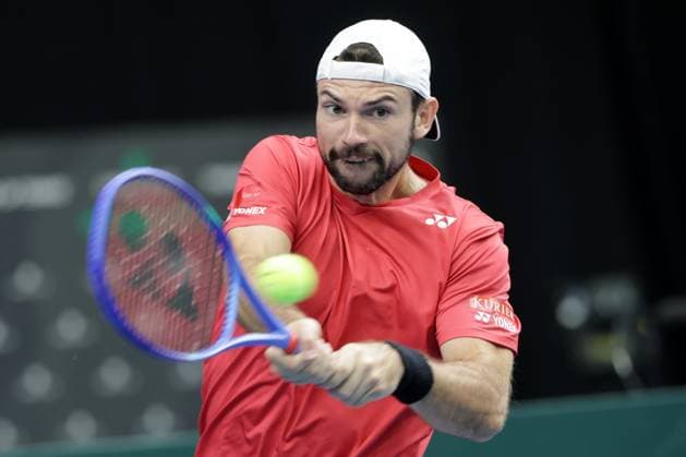 TENNIS - Davis Cup, HUN vs AUT DEBRECEN,HUNGARY,12.SEP.25 - TENNIS - ITF Davis Cup, qualification round 2, Hungary vs Austria. Image shows Jurij Rodionov (AUT).  GEPAxpictures xWalterxLuger