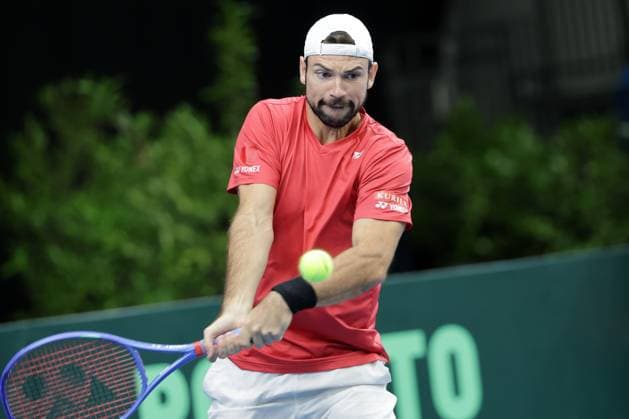 TENNIS - Davis Cup, HUN vs AUT DEBRECEN,HUNGARY,12.SEP.25 - TENNIS - ITF Davis Cup, qualification round 2, Hungary vs Austria. Image shows Jurij Rodionov (AUT).  GEPAxpictures xWalterxLuger