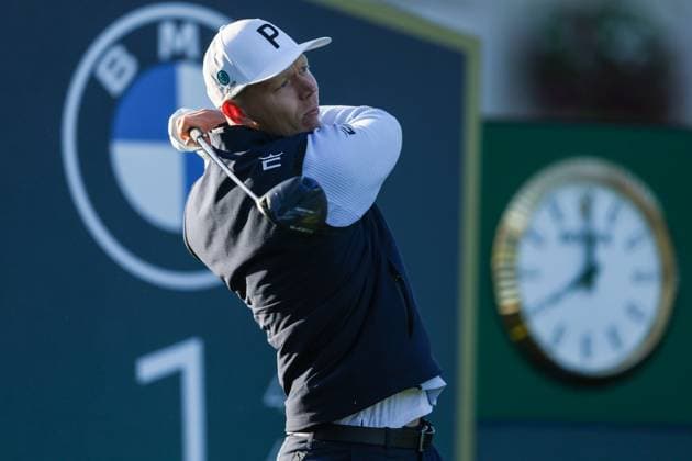 12th September 2025; Wentworth Club, London, England; The BMW PGA, Golf Herren Championship Round 2; Matti Schmid& x2003;of Germany tees off from the 1st tee  HenningxvonxJagow