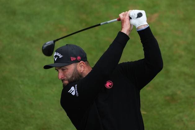 12th September 2025; Wentworth Club, London, England; The BMW PGA, Golf Herren Championship Round 2; Jon Rahm& x2003;of Spain tees off from the 15th tee  HenningxvonxJagow