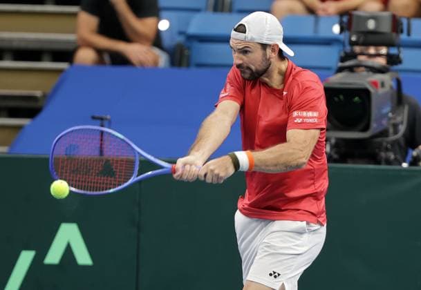 TENNIS - Davis Cup, HUN vs AUT DEBRECEN,HUNGARY,12.SEP.25 - TENNIS - ITF Davis Cup, qualification round 2, Hungary vs Austria. Image shows Jurij Rodionov (AUT).  GEPAxpictures xWalterxLuger