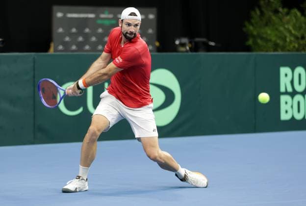 TENNIS - Davis Cup, HUN vs AUT DEBRECEN,HUNGARY,12.SEP.25 - TENNIS - ITF Davis Cup, qualification round 2, Hungary vs Austria. Image shows Jurij Rodionov (AUT).  GEPAxpictures xWalterxLuger