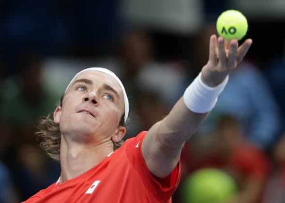 TENNIS - Davis Cup, HUN vs AUT DEBRECEN,HUNGARY,12.SEP.25 - TENNIS - ITF Davis Cup, qualification round 2, Hungary vs Austria. Image shows Lukas Neumayer (AUT).  GEPAxpictures xWalterxLuger